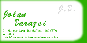 jolan darazsi business card